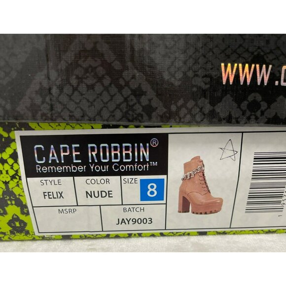 Cape Robbin Size 8 Nude Lug Heel Sole Platform Ankle Boots NWB - Picture 8 of 8